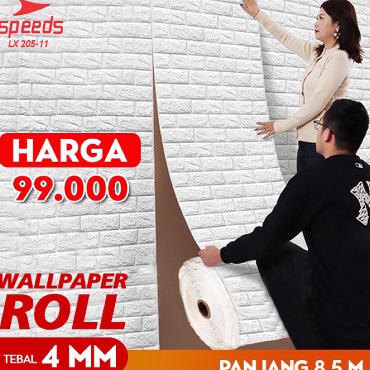 jt Wallpaper Dinding Roll Wallpaper 3D Wallpaper Dinding batu bata 205-1 ❇ ✫