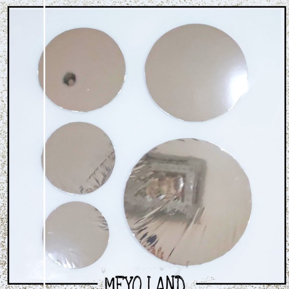 → Tatakan BULAT 60 cm alas kue SILVER (3 PCS) triplek cake board circle 60cm perak papan diameter p 