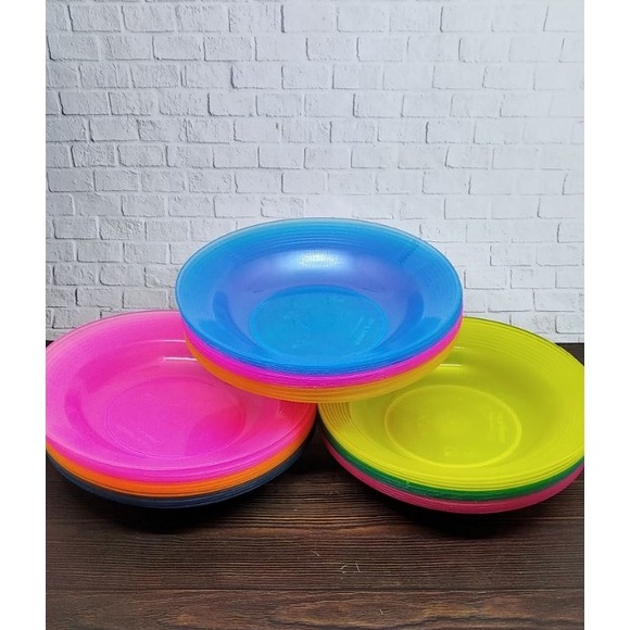 Termurah  PIRING TATAKAN PLASTIK KRISTAL  3 LUSIN PIRING TATAKAN GELAS & MANGKOK PIRING SAMBAL PLAST