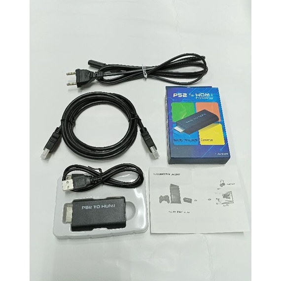 ｀0vR Converter Hdmi / Ps2 To HDMI / Kabel Ps2 Paket Converter PS HDMI + Kabel Power Ps2 + Kabel Hdmi