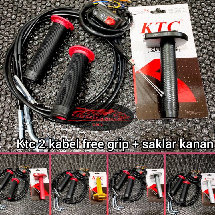 Model terkini Gas Spontan 2 Kabel KTC Free Grip + Saklar Kanan Domino, Gass Pontan Matic Ktc kytaco 