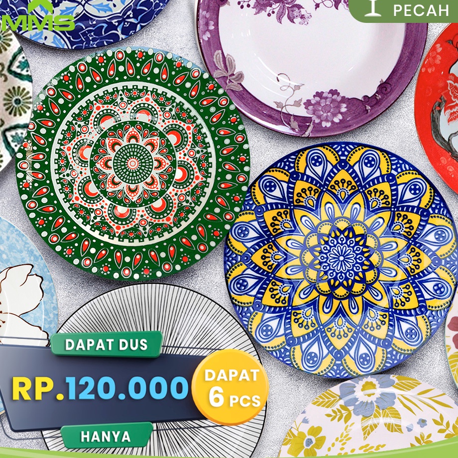 ➲ Piring Keramik Omega FREE DUS ISI 6 PCS 9,25 INCH Whiteline MMS ✩ Stock Banyak