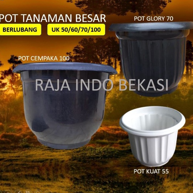 ⁑HPr POT Tanaman Besar Jumbo 50 55 60 70 100 cm Pot Bunga Besar Hitam Putih ✸ Buruan Beli