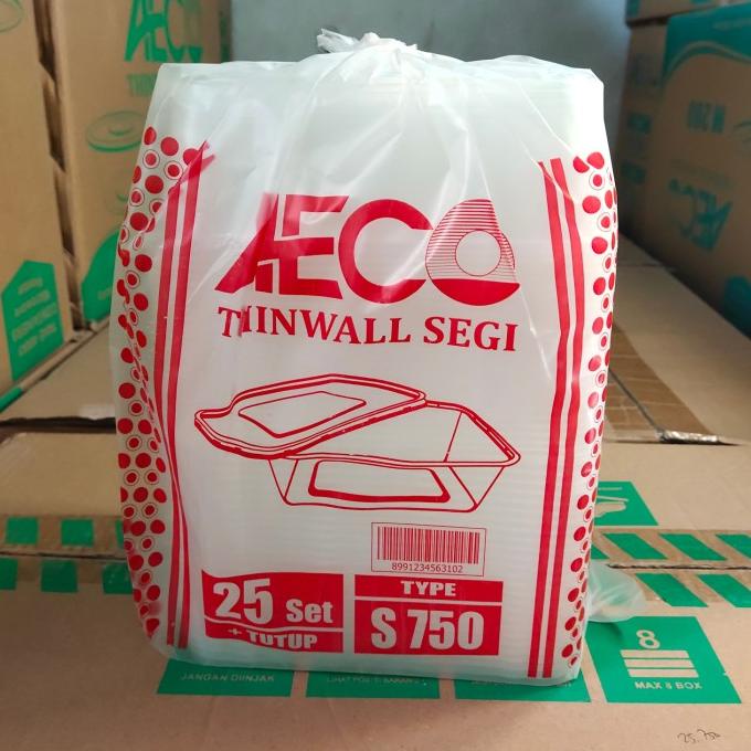 8.8 Thinwall Aeco Segi 750 Ml , Kotak Plastik Tempat Makanan Microwave