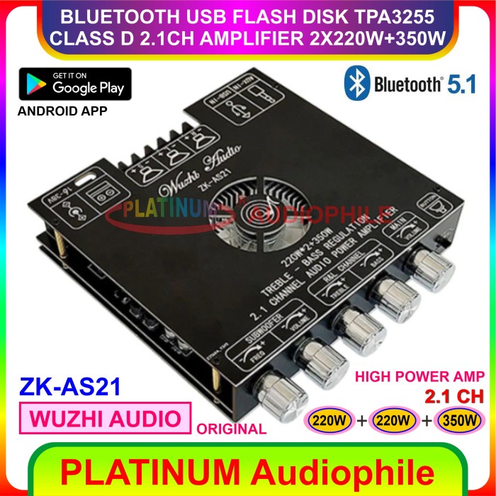 TPA3255 AMPLIFIER CLASS D 2.1 CH BLUETOOTH 5.1 AMPLIFIER ZK-AS21