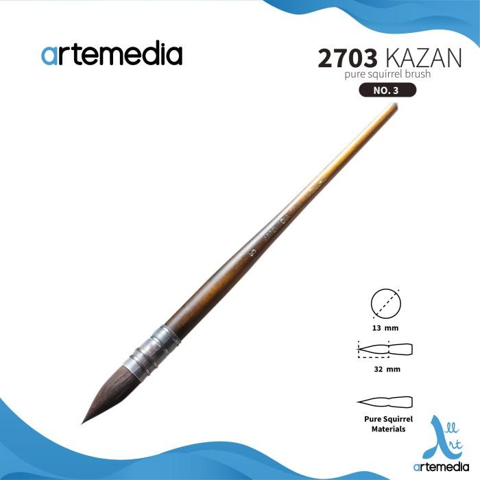 

Kuas Lukis Artemedia 2703 Round Squirrel Kazan-M Brush Short Handle
