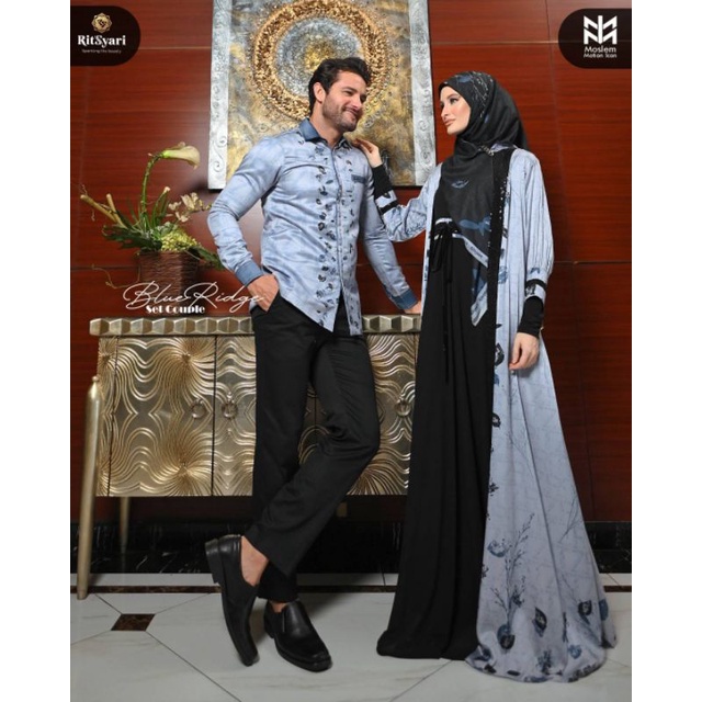 [RITZ SYAR'I} GAMIS SYARI / DRESS SET " BLUE RIDGE " By Ritz Syari