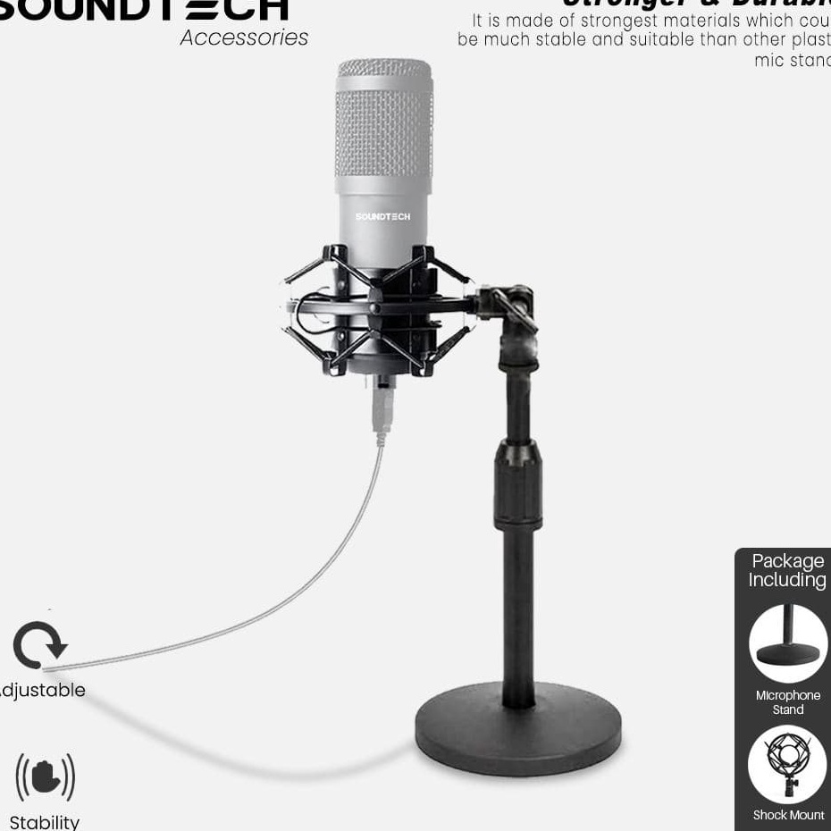 Big Sale HSF SOUNDTECH Table Stand for Mic Condenser Soundtech Microphone ✴ ★★★