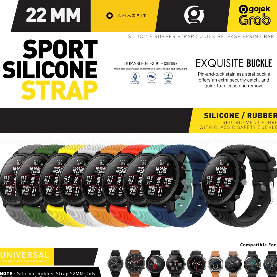 ¯ Iu SIKAI Silikon Tali Strap for AMAZFIT GTR 4 2 3 47MM / PACE STRATOS 3 / TICWATCH PRO / Realme / 