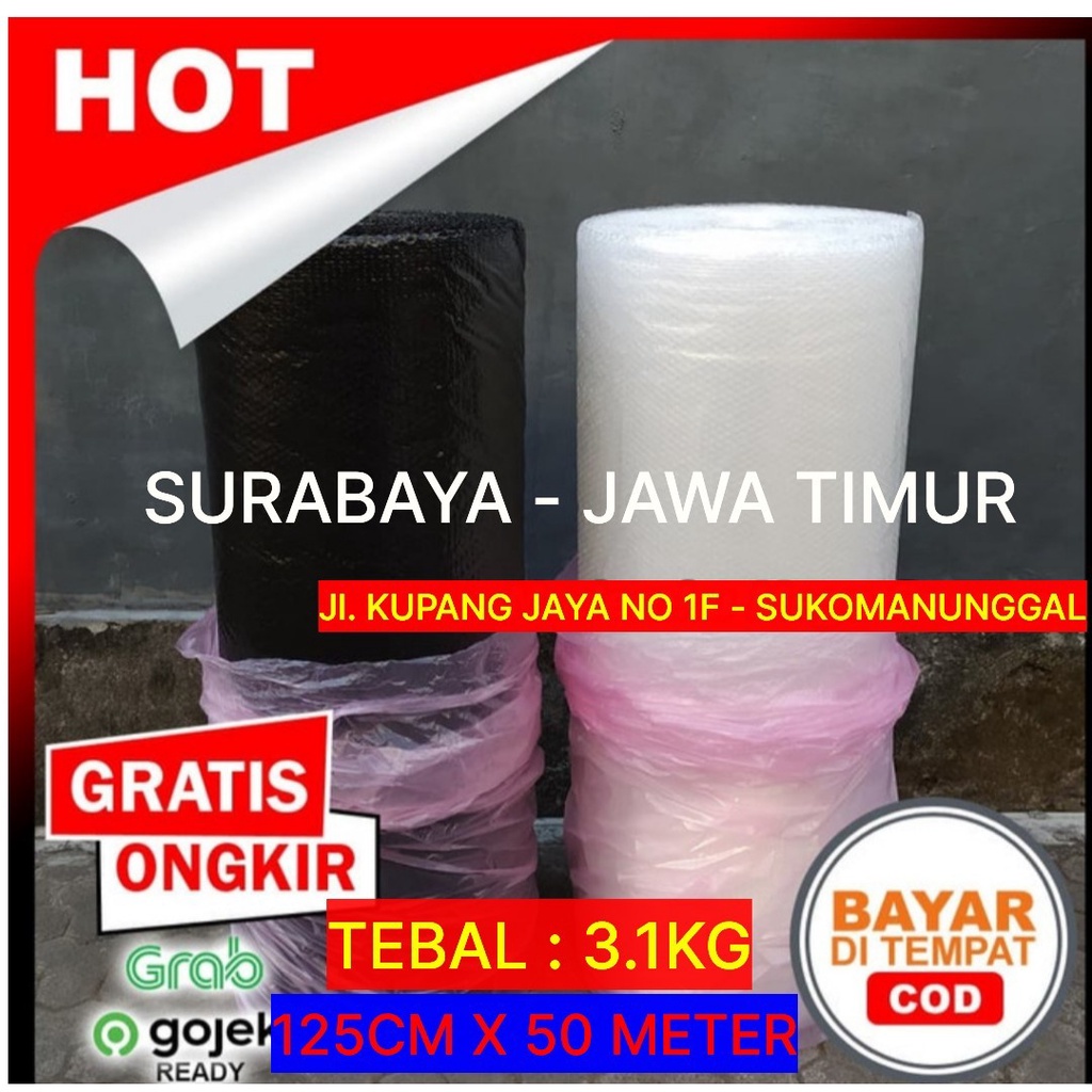 

LEA BUBBLE WRAP ROLL HITAM BENING PUTIH TEBAL SURABAYA BARAT MURAH Q8Q