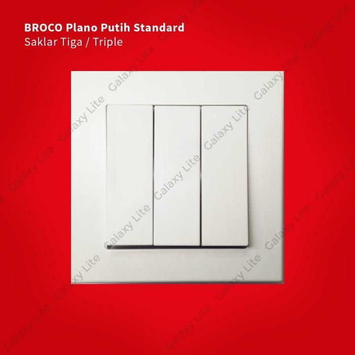 Saklar Tiga / Triple Broco Plano Putih