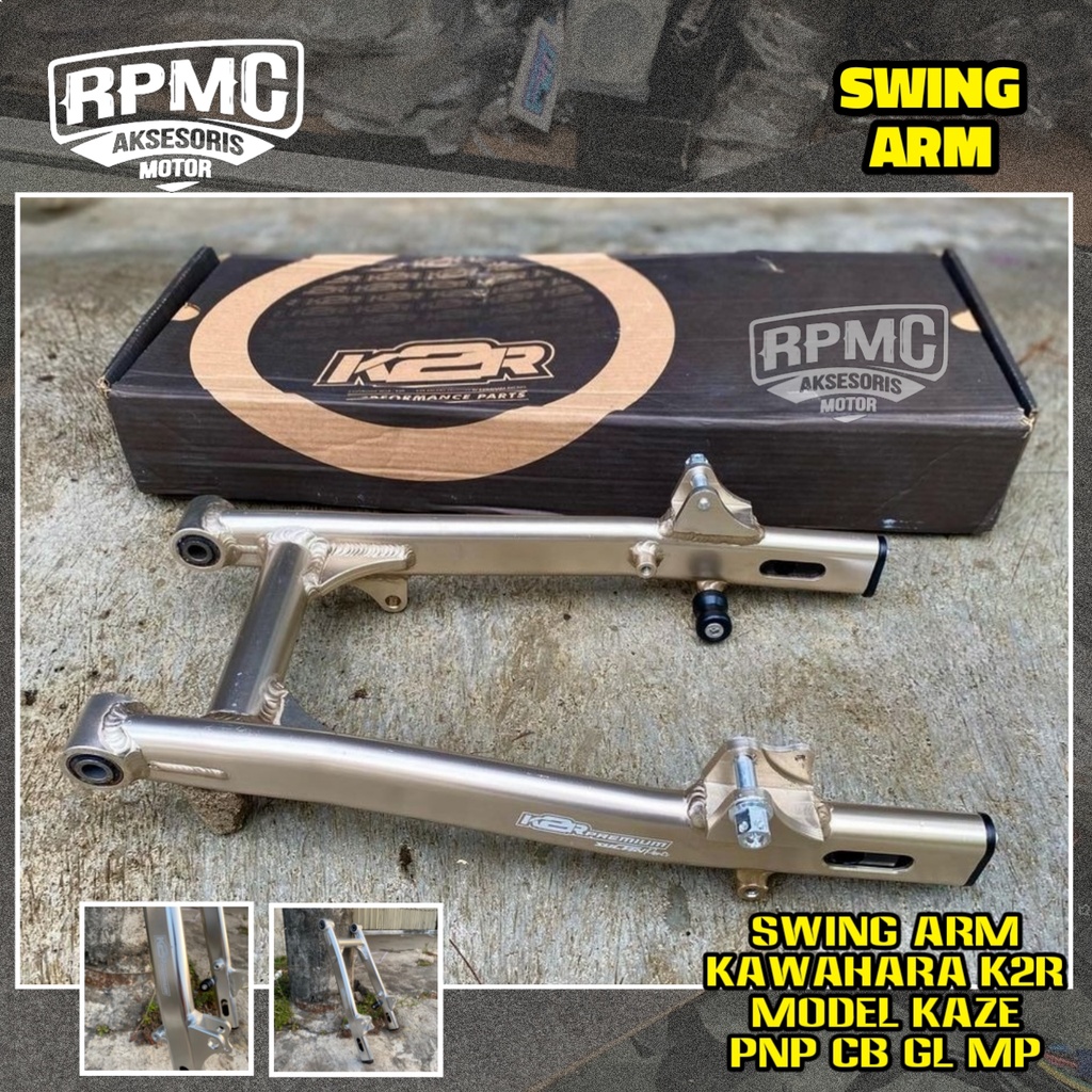 Swing Arm Kawahara K2r Pnp Cb Gl100 Original Perak Silver Begel Panjang Model Kaze R Supit Arem Leng