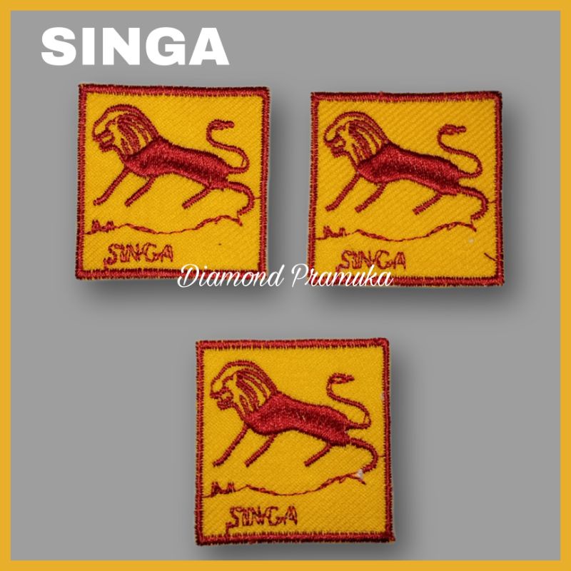 Tanda regu pramuka putra bordir singa Bet bordir tanda regu singa