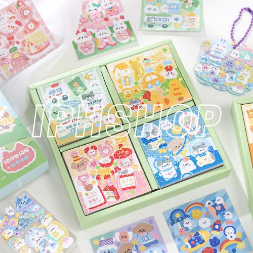 

Iphshop 100 Lembar Stiker Box Glitter Sticker Aesthetic Anti Air