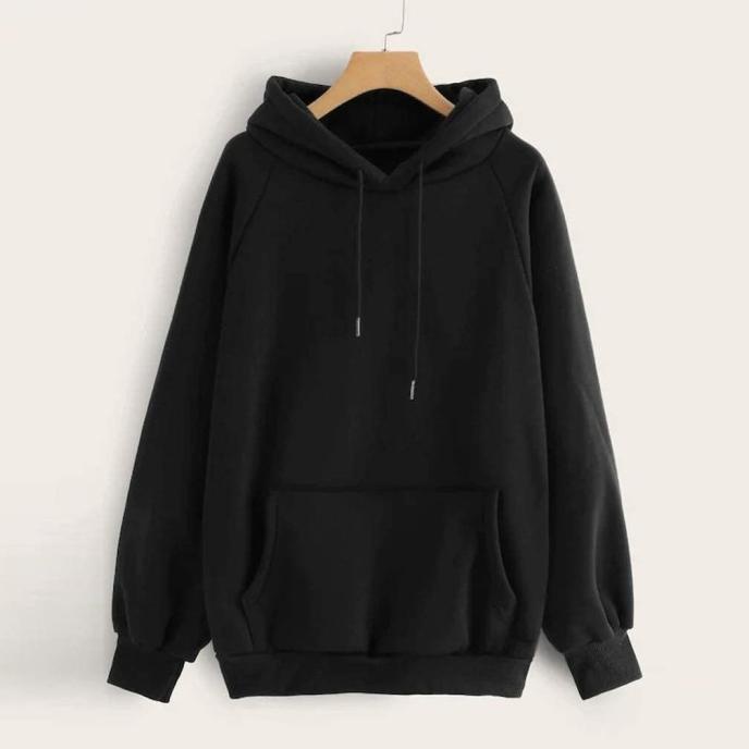 HOODIE POLOS HITAM SWEATER POLOS HITAM JAKET POLOS HITAM TEBAL M-XXXL
