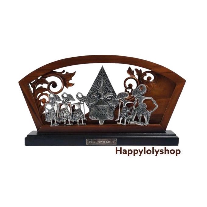 Souvenir plakat wayang pandawa lima kayu unik murah