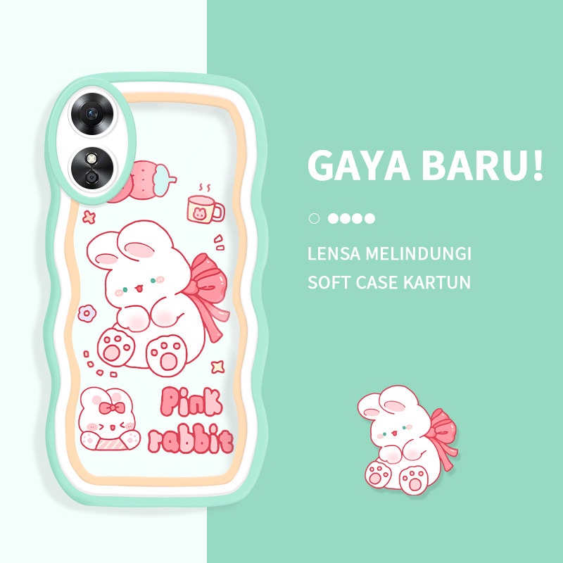 Casing Ponsel untuk OPPO A17K A1K A31 A33 2020 A32 A35 A36 A37F A39 Case Kartun Lucu Beruntung Berwa