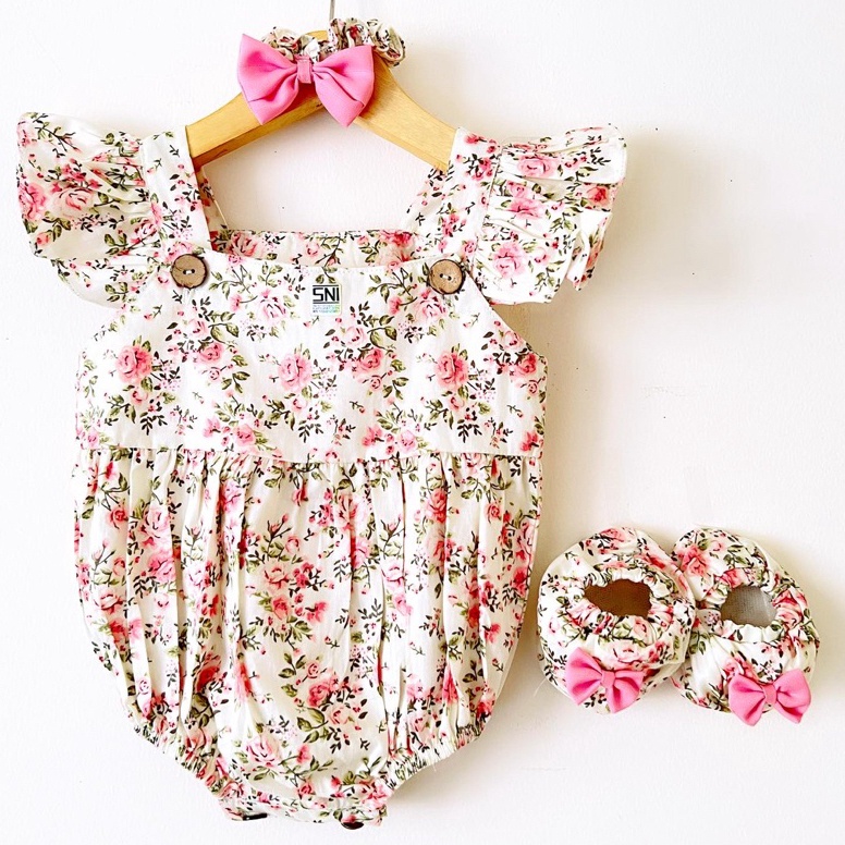 Langsung Atc GROSIR KLIK 4 PCS  ROSELLA  /  FREYA JUMPER SUIT jumper Bandana Sepatu Pakaian Konveksi