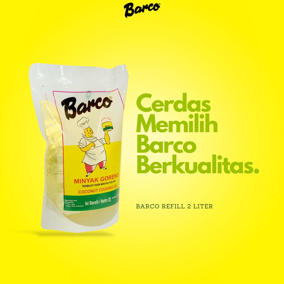 

➴❄❈ Barco Minyak Goreng kelapa Pouch 2 ltr Laris