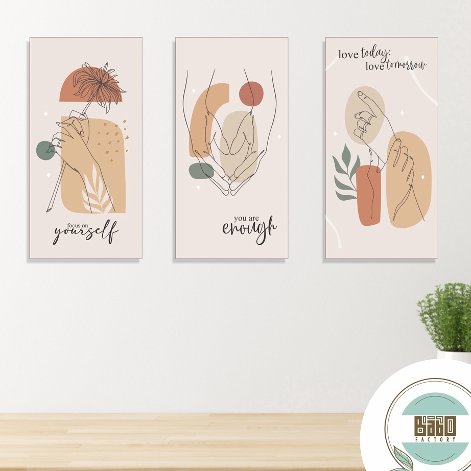 ➞✸✿ [1 set / 3 pcs] Hiasan Dinding Aesthetic Quotes Motivasi per papan 15x30 cm Murah Banget