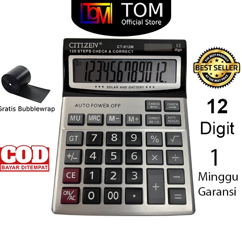 

SLKJ-74 Kalkulator CT-912M 12 Digit - Calculator Check Dual 2 Power 00G