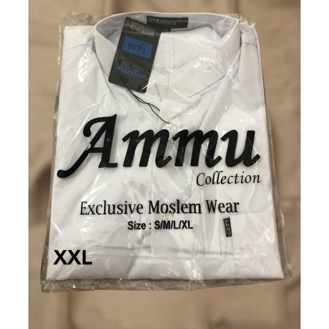 Baju Koko Ammu Collection Haibah Original (Xxl) Warna Putih