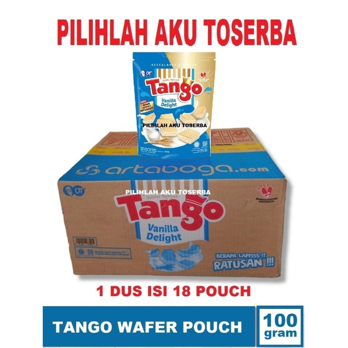 

Wafer Tango Pouch Vanilla 100 Gr - ( Harga 1 Dus Isi 18 Pouch )