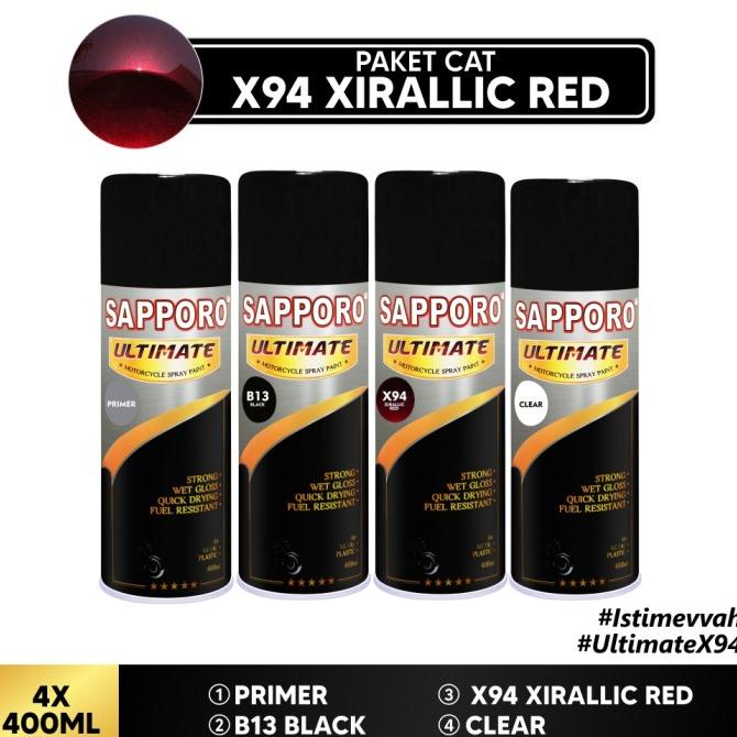 Paket Cat Xirallic Red Sapporo Ultimate / Sapporo Spray