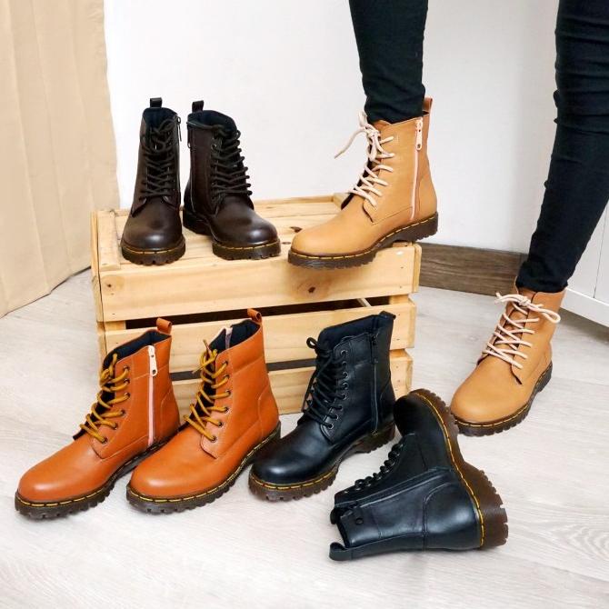 sepatu boot wanita sepatu boot korea sepatu kulit wanita flavio boston