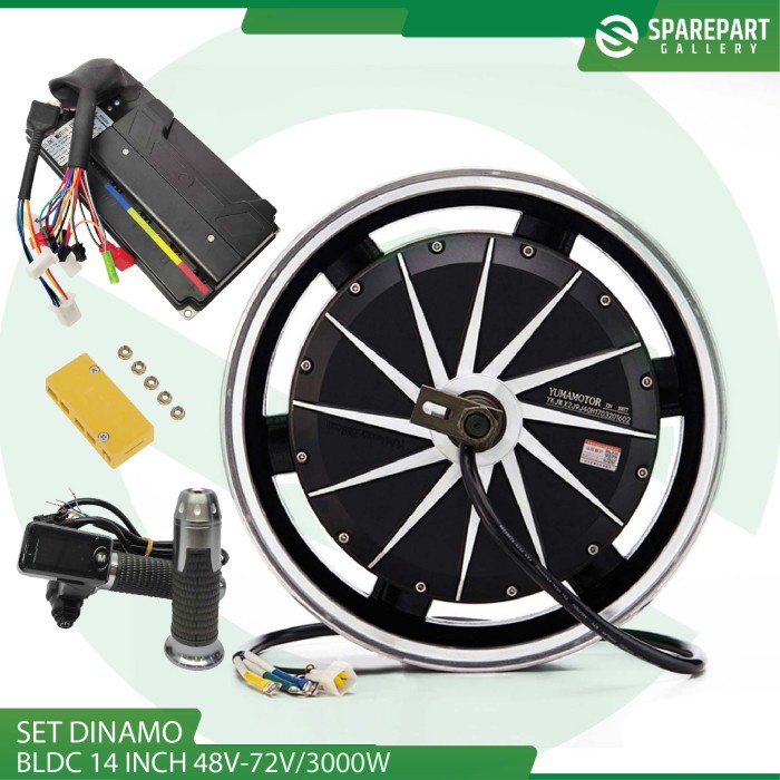 Best Seller Paket Hub Dinamo Bldc Motor Listrik 48-72V 3000W Ring 14" (14Inch)