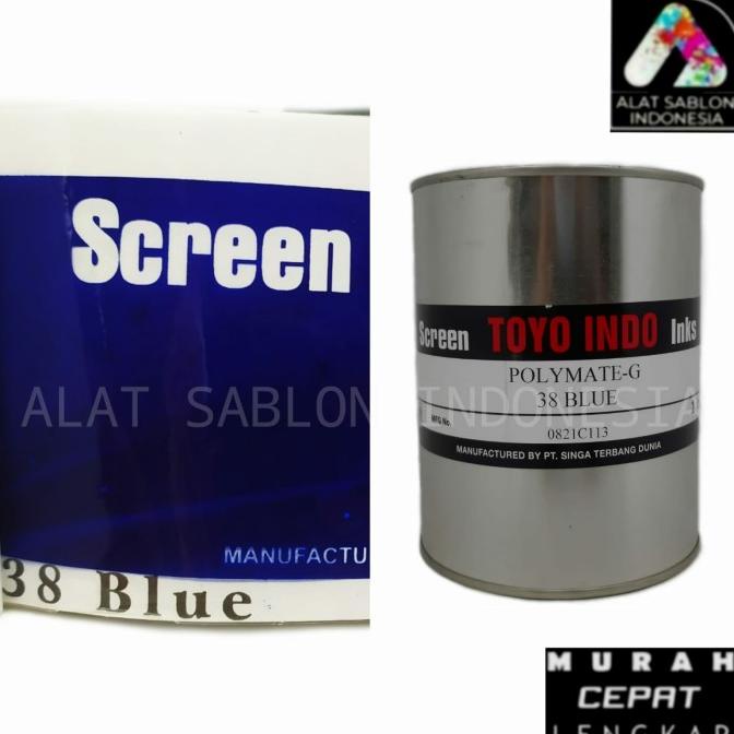 

TINTA TOYO POLYMATE BLUE G38 BIRU TINTA SABLON PLASTIK 1KG