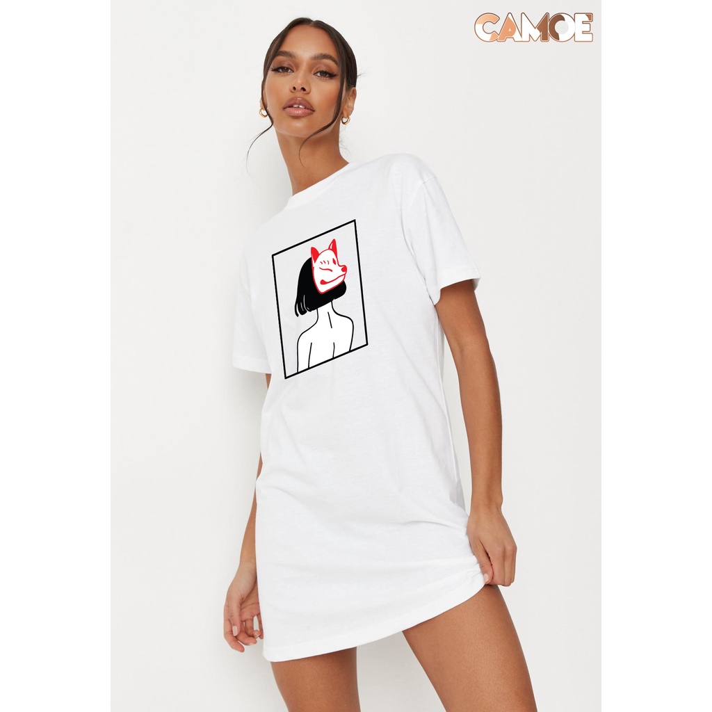 Kaos Tshirt Dress CAMOE Anime Fox Kitsune Girl