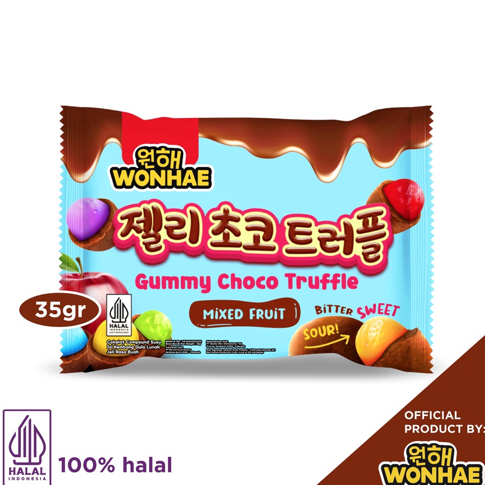 

HLJP7995 【FsASH SALE】 Mujigae by Wonhae Gummy Choco Ball Truffle Mixed Fruit 35gr / Coklat Jelly Jeli Rasa Buah / Cemilan Snack Korea Halal