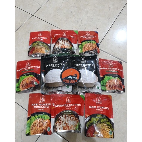

LJJX6188 MEN SALE Makanan Instan H EAT Makanan Gunung Nasi Putih, Nasi Kuning, Mashroom Poh, Nasi Goreng Rendang Makanan ransum,makanan pendaki,makanan cepat saji,makanan untuk ke hutan