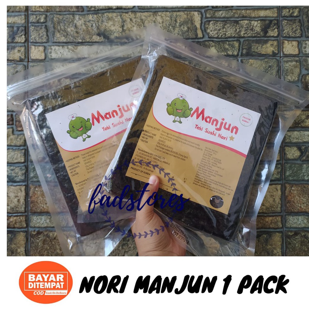 

Ready Nori Rumput Laut Manjun 1 Pack (50s) - Manjun Seaweed - Nori Sushi Halal RCR
