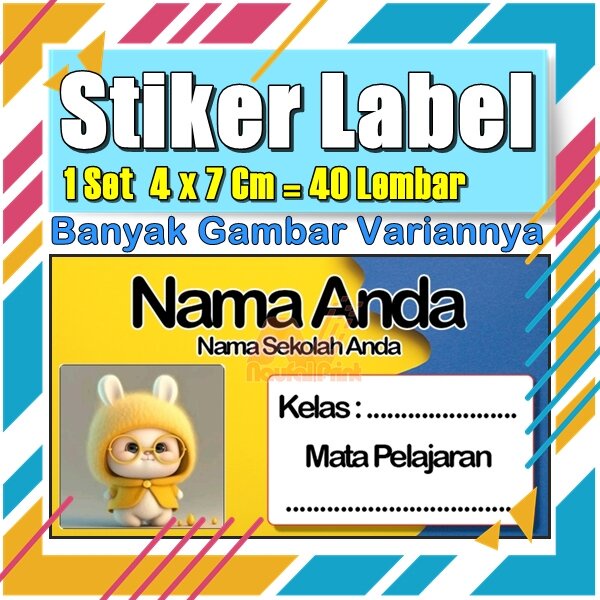 

Stiker Label Nama Buku Pelajaran Anak Karakter Hewan Lucu Cute Murah Sticker Kecil Banyak 20 Lembar Anime Vol-18