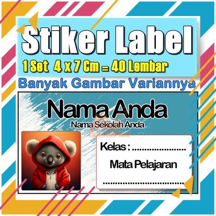 

Stiker Label Nama Buku Pelajaran Anak Karakter Hewan Lucu Cute Murah Sticker Kecil Banyak 20 Lembar Anime Vol-281