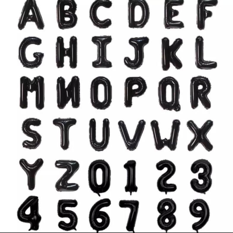 Diskon Balon Angka & Huruf 100Cm Hitam