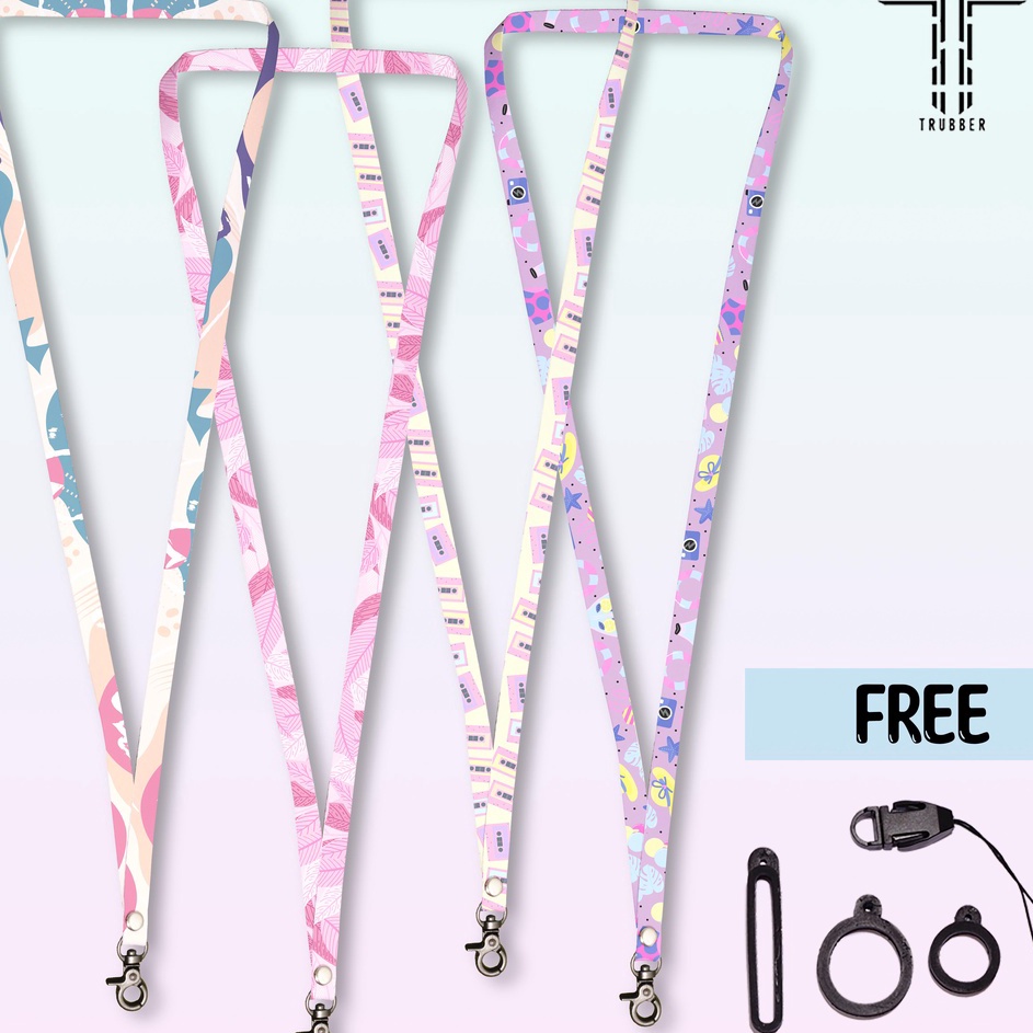 

WHLL2832 『Perdana』 Lanyard id card holder / lanyard aesthetic / lanyard cewek / Tali lanyard pod / tali hp / Lanyard name tag premium FREE 3pcs Oring dan kait HP TRB5