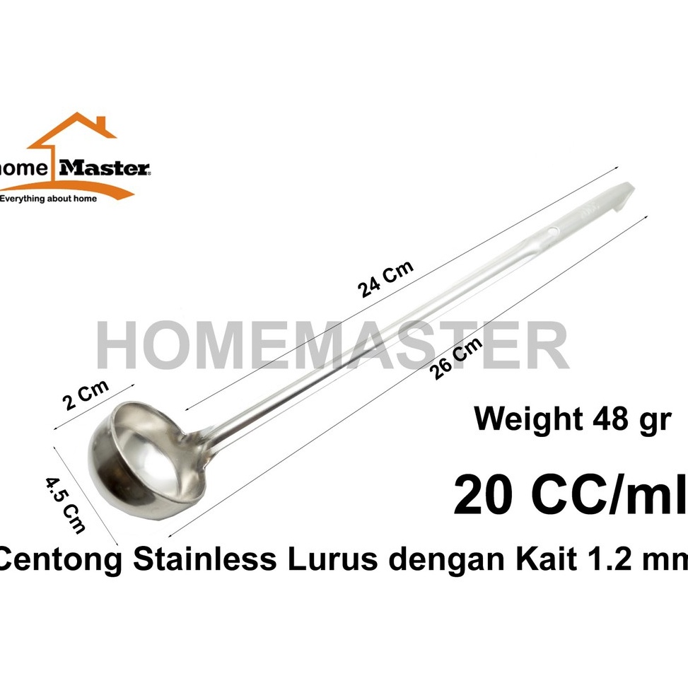 ⁎NNd HomeMaster Centong/Ladle Stainless Tebal 1.2 mm 20 cc/ml SK1220 ✾ ➤
