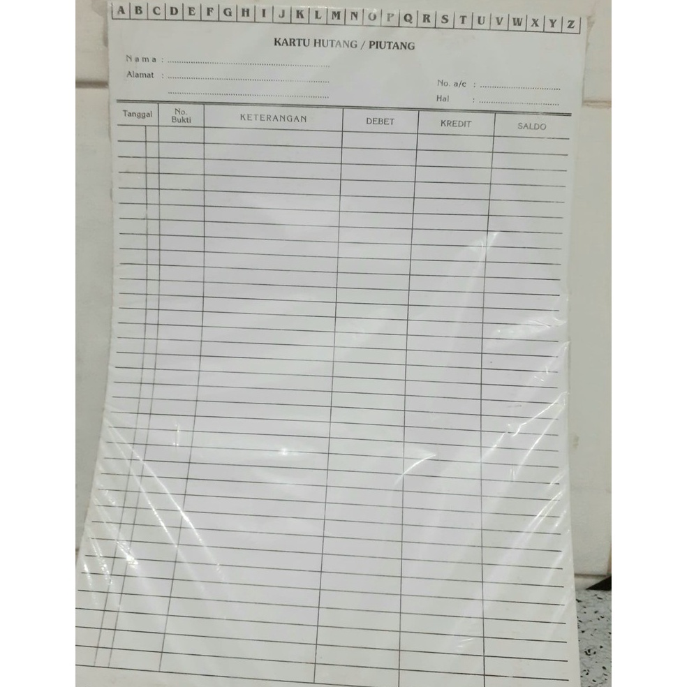 

✉|Ready stockKartu Hutang Piutang besar (100 lbr)✵