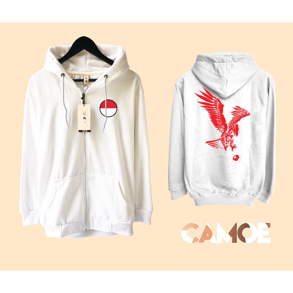 Jaket Hoodie Zipper CAMOE Garuda Indonesia Sepak Bola Indonesia