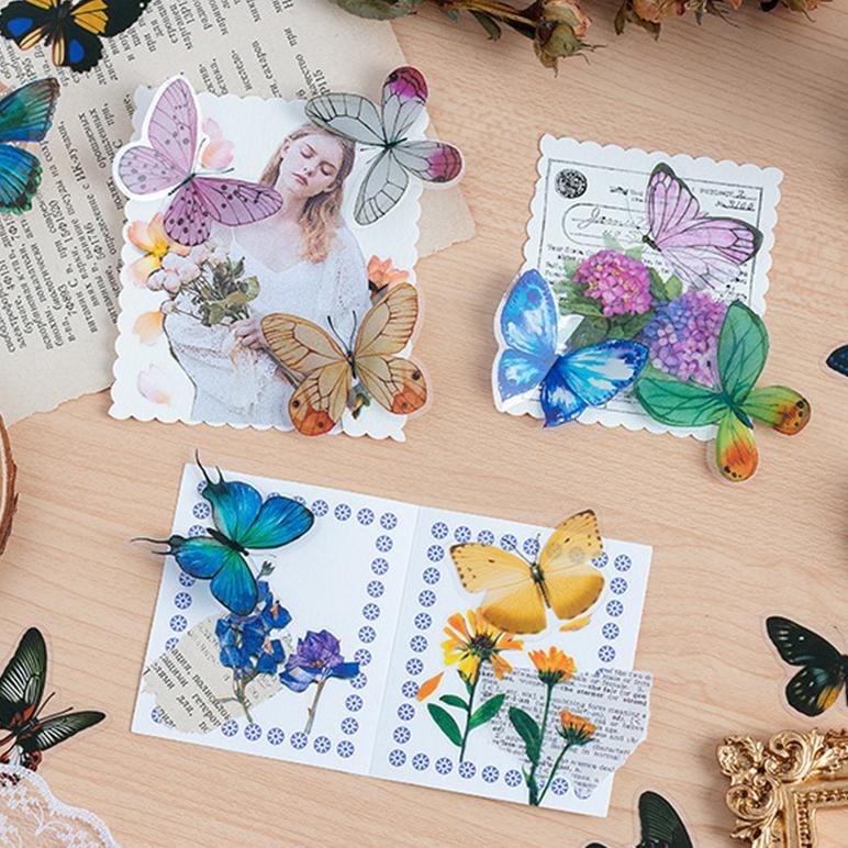 

Termurah Cod 40Pcs / Pack Aesthetics Butterfly Series Pet Sticker Scrapbooking Decoration Stationary Junk Journal Creative Stickers Diy -Yy
