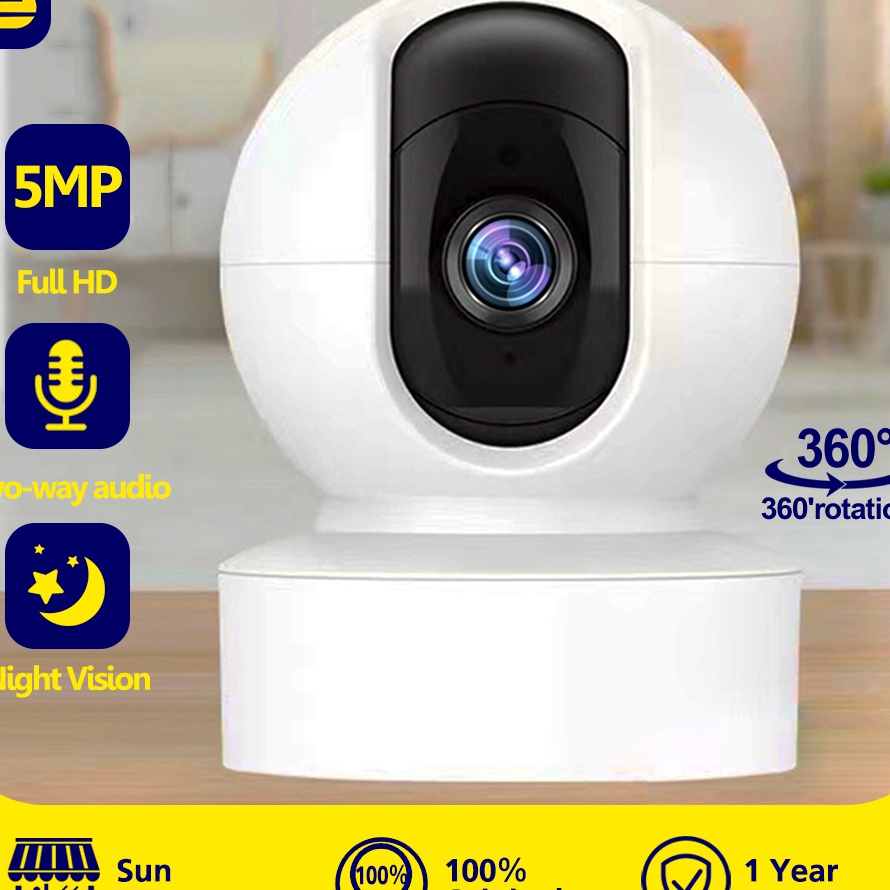 Best Terlaris CCTV WiFi 5MP Full HD Kamera Indoor IP Smart Camera cctv PTZ 360 derajat 1080P Wireless 5G Sinyal WiFi dual-band Security Kamera Penglihatan malam inframerah Cam