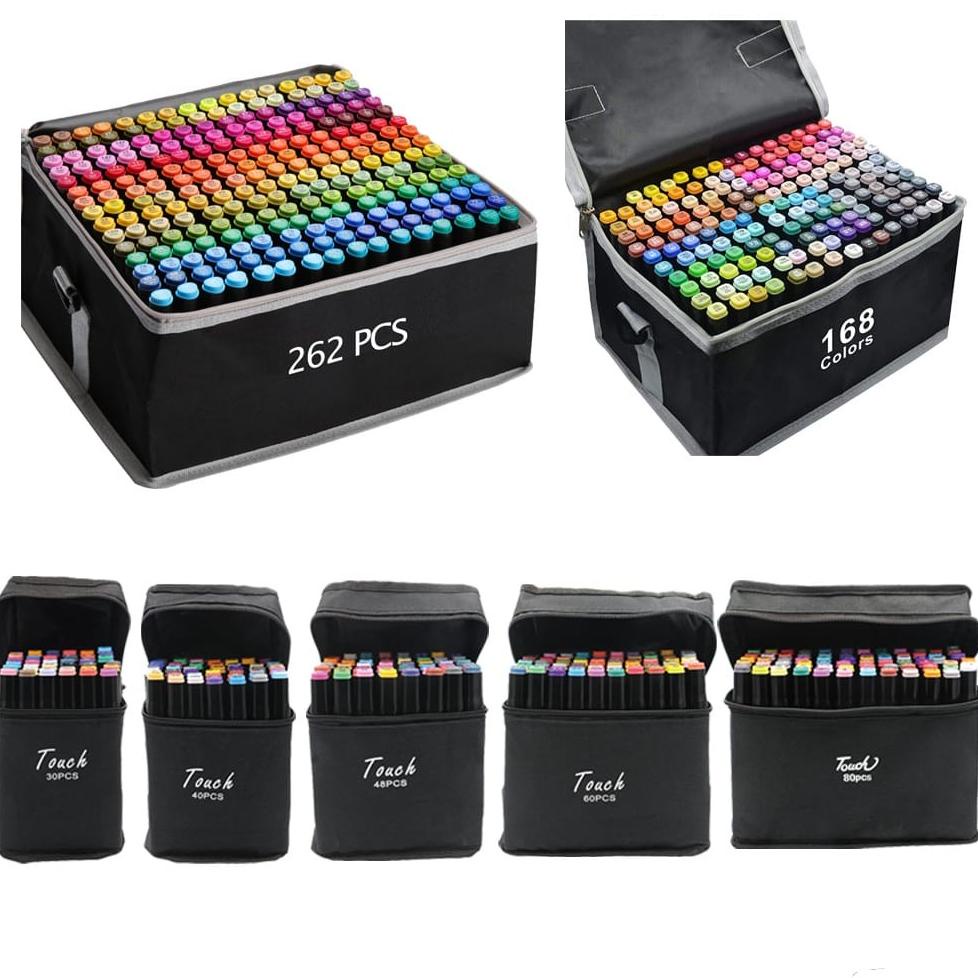 

8.8 Wd Touchfive 24/36/48/60/80 Warna Sketsa Spidol Umum General Marker Set Animation Markers / Twin Market Set Spidol Grosir !!