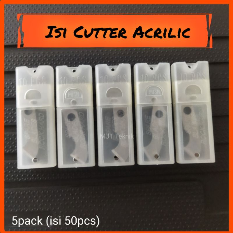 

Paket Isi mata Pisau Cutter Acrilic 5Pack Isi 50pcs