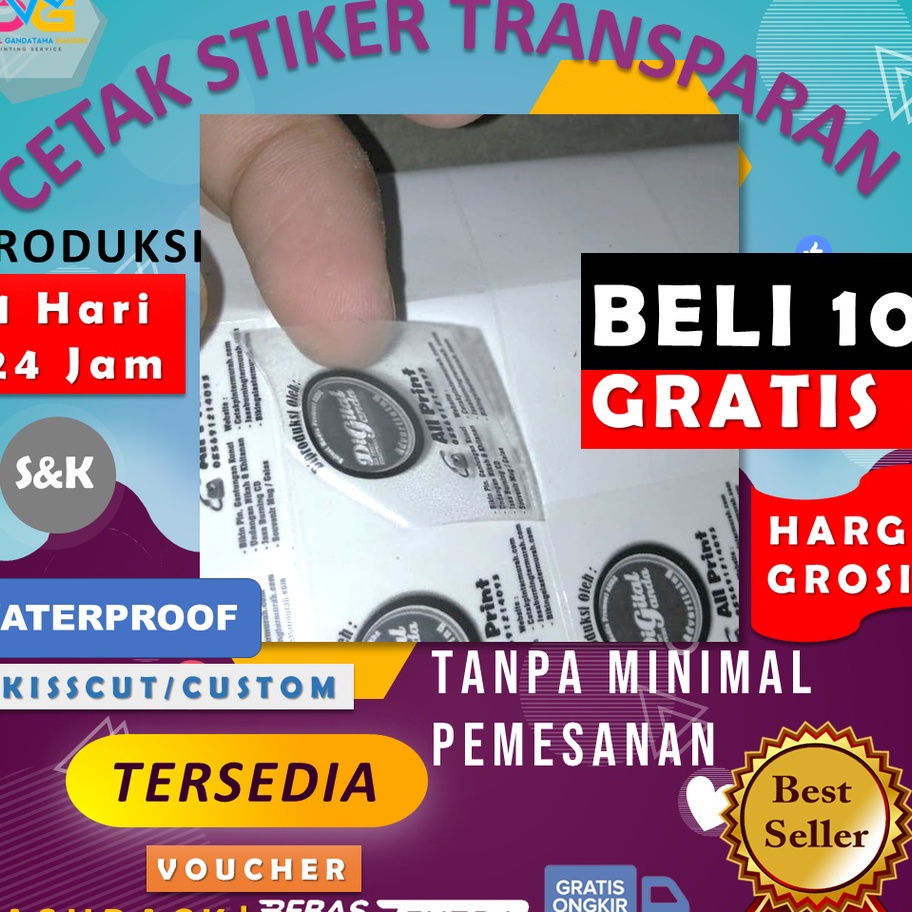 

♖ MCMXLV 10396 CETAK STIKER TRANSPARAN A3+ (PRINT + CUT) ✔️ パ