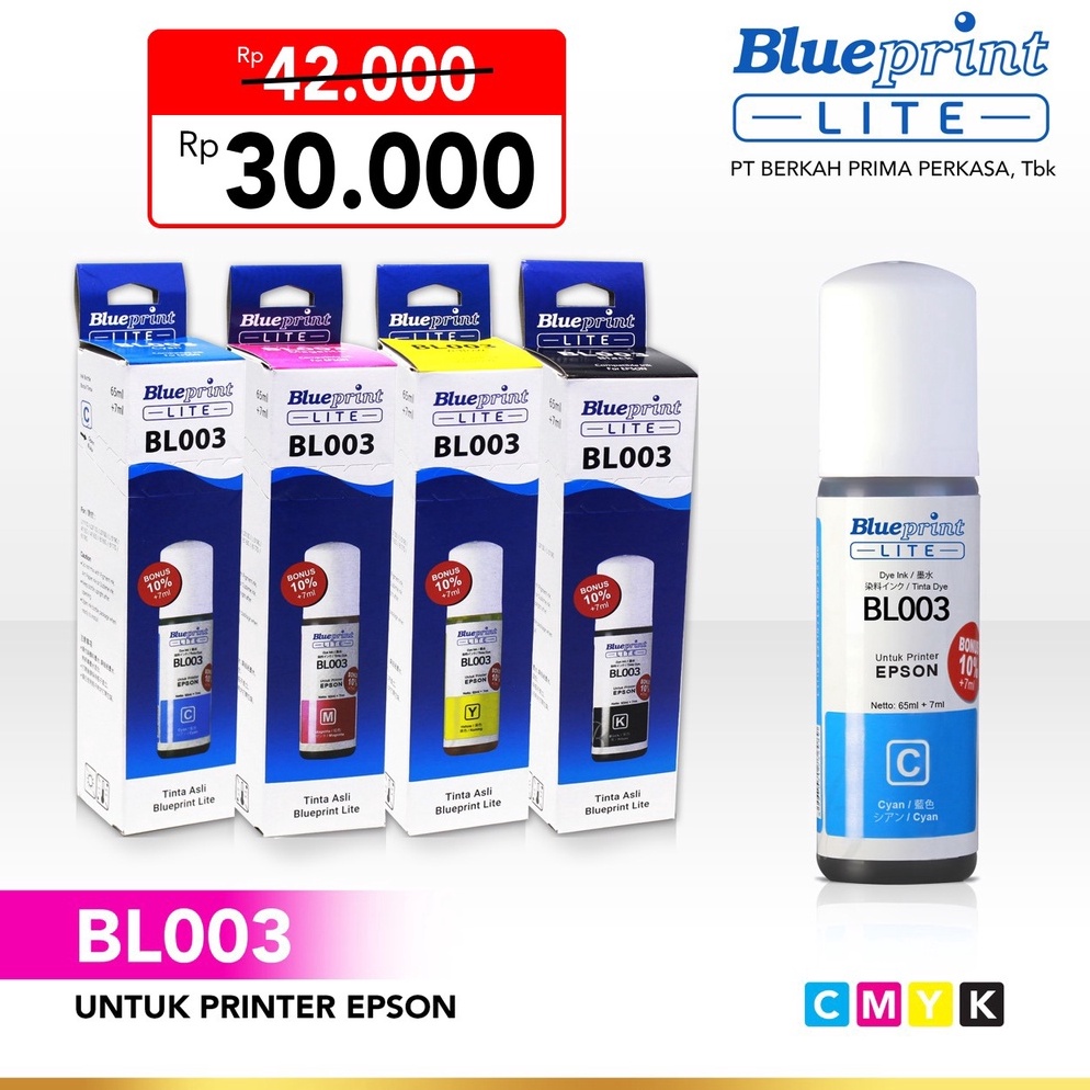 [WH8] Tinta Epson BLUEPRINT Lite 003 For Printer Epson L1110, L3110 - 72ml Baru ⌒