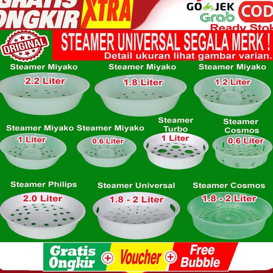 ❁ IX 4622 Steamer Wadah Kukusan Rice Cooker Magic Com Miyako dan Merk Lainnya 0.6 1.0 1.2 1.8 2 2.2 