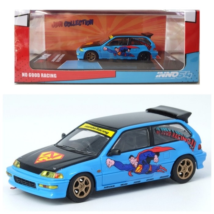 FLASH SALE INNO 1:64 SCALE HONDA CIVIC EF9 NO GOOD RACING SUPERMAN TERBARU